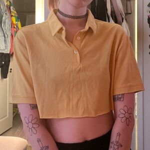 🌼 Yellow Cropped Polo